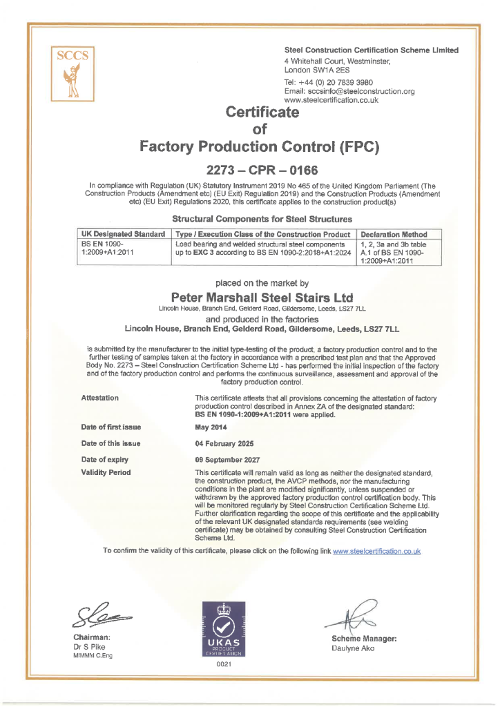 BS EN ISO 1090-1 – Factory Production Control