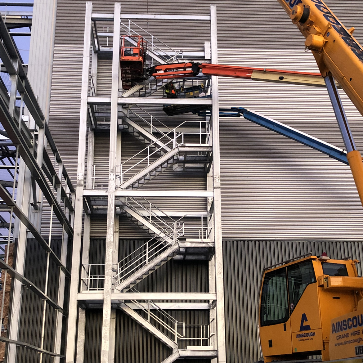 Project Triathlon metal stairs installation