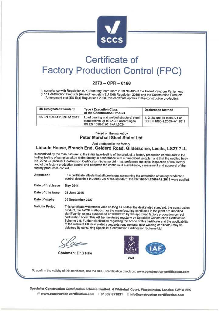 BS EN ISO 1090-1 – Factory Production Control