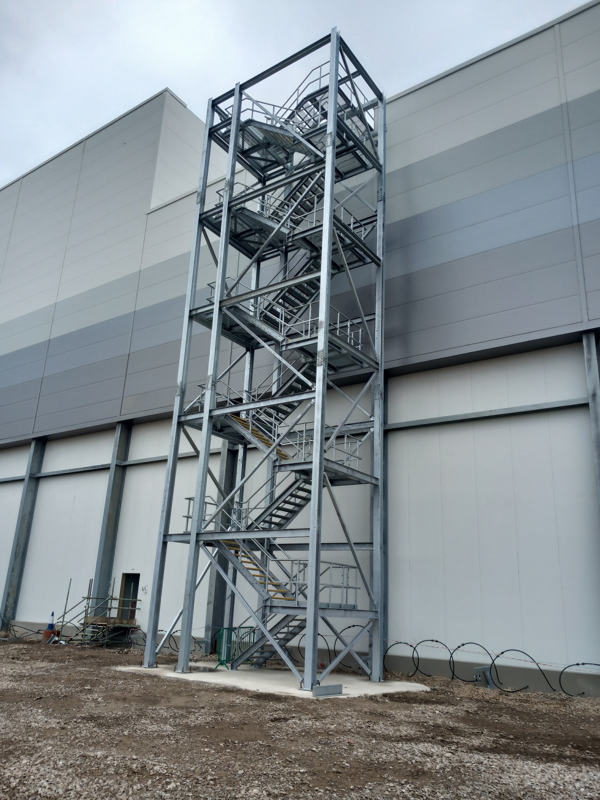 Greggs Distribution Centre, Spondon - External steel staircase - Peter Marshall Steel Stairs